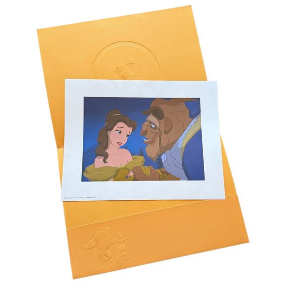 Beauty and the Beast Lithograph Belle Beast Disney Store - Picture 4 of 4